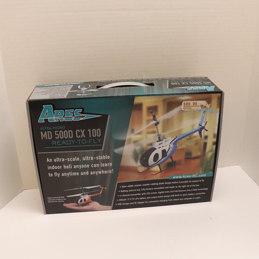 Ares Helicopter Ultra-Micro Indoor Heli Like New in the Box Md 500D‎ CX100